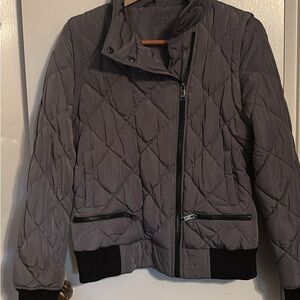 Marc New York Charcoal Quilted Bomber Jacket